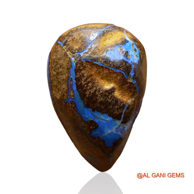 20.00 Cts Natural Australian Boulder Opal Loose Gemstone Pear Druzy 22x15x7 mm BO-48