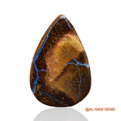 20.00 Cts Natural Australian Boulder Opal Loose Gemstone Pear Druzy 22x15x7 mm BO-48