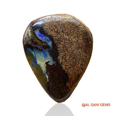 17.00 Cts Natural Australian Boulder Opal Loose Gemstone Pear Druzy 22x17x5 mm BO-49