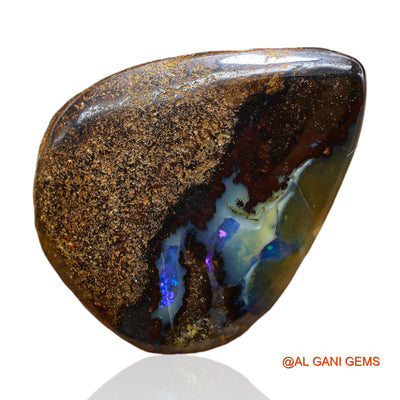 17.00 Cts Natural Australian Boulder Opal Loose Gemstone Pear Druzy 22x17x5 mm BO-49