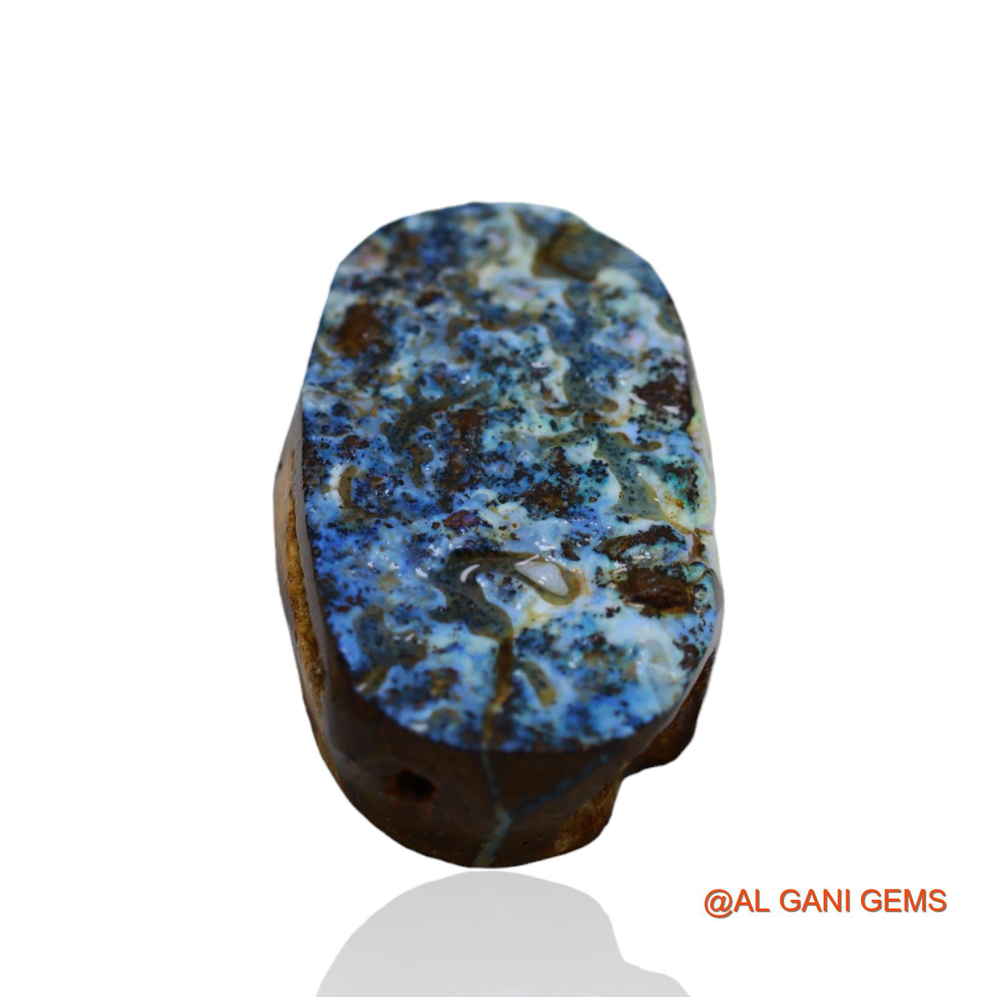 43.25 Cts Natural Australian Boulder Opal Loose Gemstone Fancy Druzy 30x17x9 mm BO-4