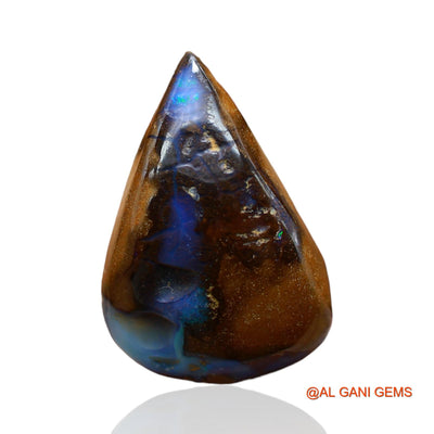 21.00 Cts Natural Australian Boulder Opal Loose Gemstone Pear Druzy 23x16x8 mm BO-50