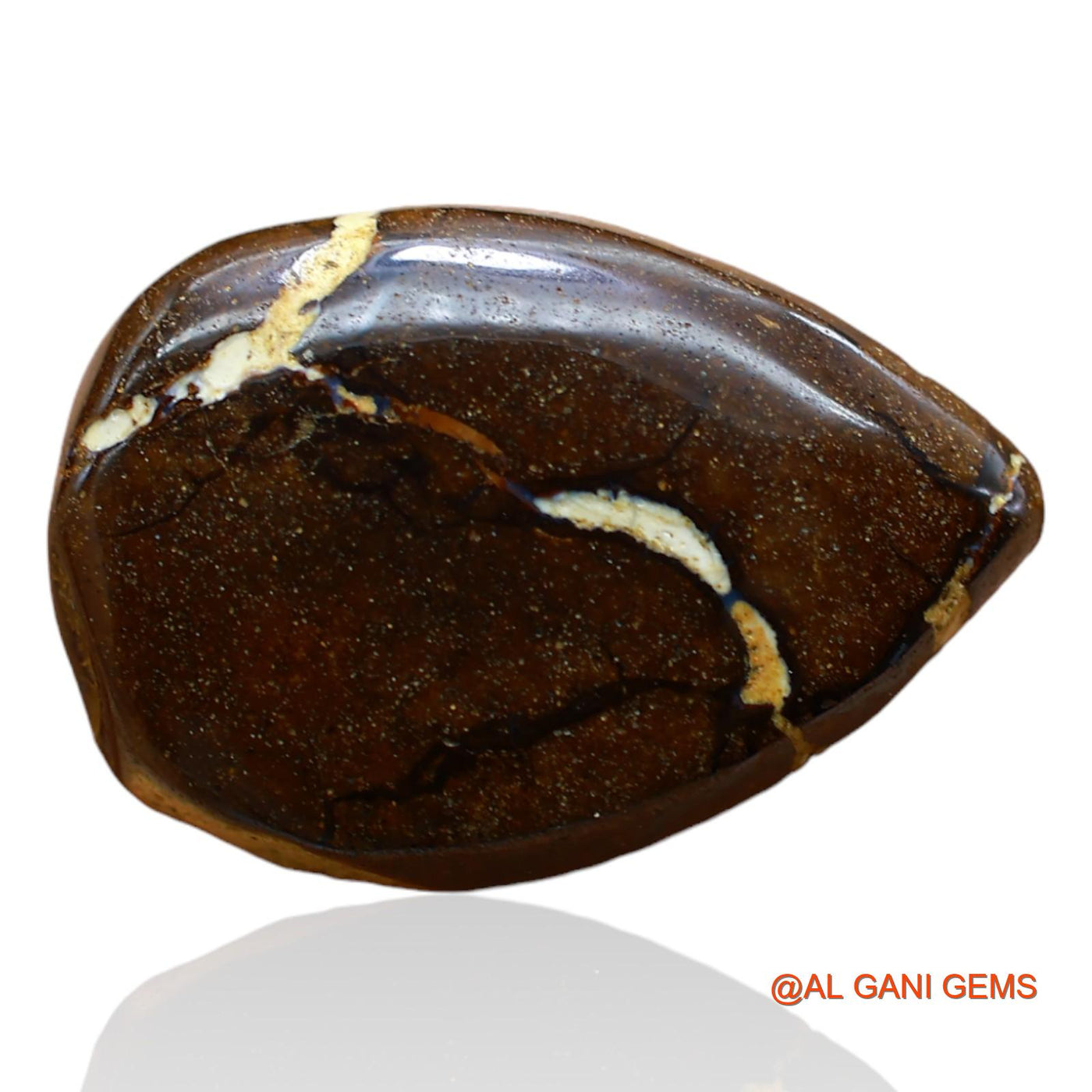20.00 Cts Unheated Australian Boulder Opal Loose Gemstone Pear Druzy Natural 21x15x6 mm BO-52
