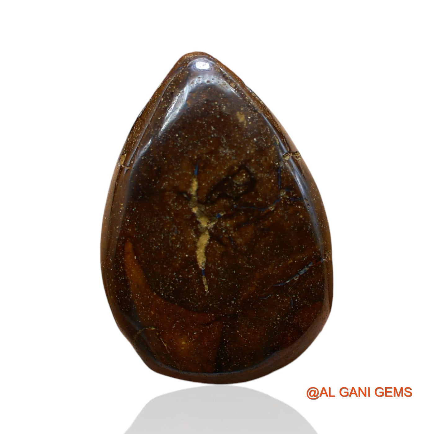 20.00 Cts Unheated Australian Boulder Opal Loose Gemstone Pear Druzy Natural 21x15x6 mm BO-52