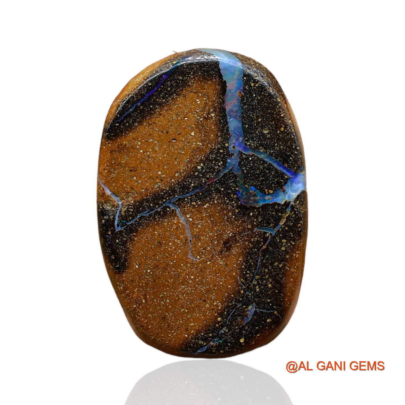 Natural Untreated Boulder Opal Loose Gemstone Oval Druzy From Australia 21.00 Cts 21x14x7 mm BO-53