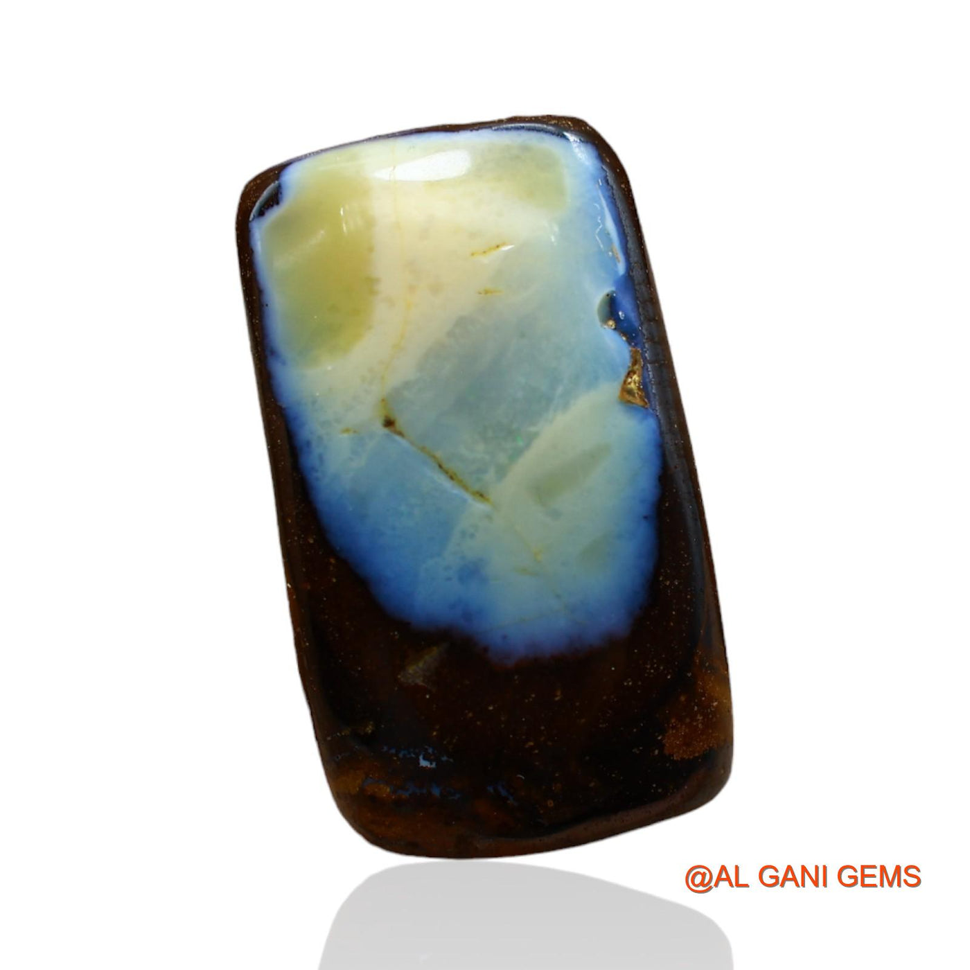Natural Boulder Opal Gemstone 22.00 Cts Loose Square Druzy From Australia 21x12x6 mm BO-54