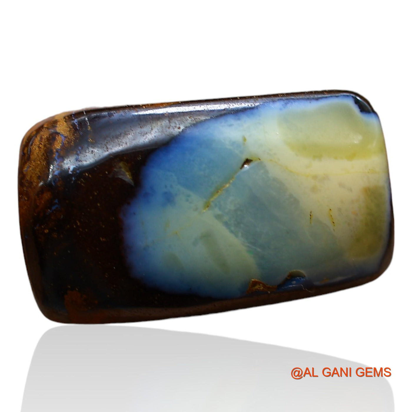 Natural Boulder Opal Gemstone 22.00 Cts Loose Square Druzy From Australia 21x12x6 mm BO-54