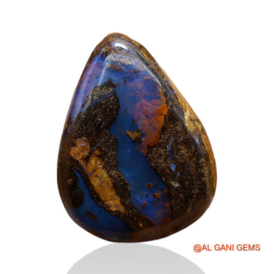 13.00 Cts Natural Australian Boulder Opal Loose Gemstone Pear Druzy 18x14x6 mm BO-55