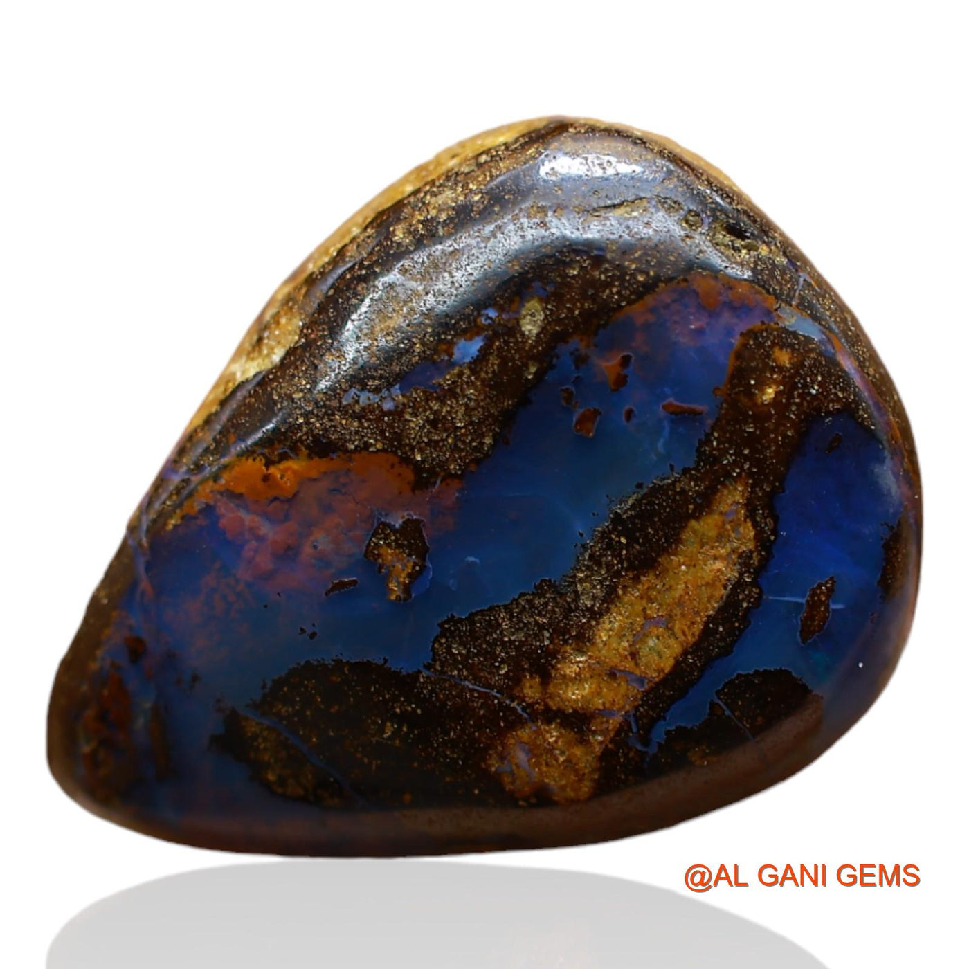 13.00 Cts Natural Australian Boulder Opal Loose Gemstone Pear Druzy 18x14x6 mm BO-55