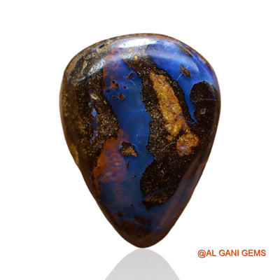 13.00 Cts Natural Australian Boulder Opal Loose Gemstone Pear Druzy 18x14x6 mm BO-55
