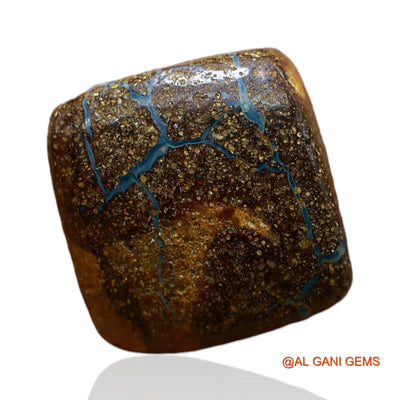 Natural Untreated Boulder Opal Loose Gemstone Square Druzy From Australia 8.00 Cts 12x12x5 mm BO-57