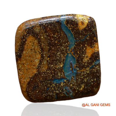 Natural Untreated Boulder Opal Loose Gemstone Square Druzy From Australia 8.00 Cts 12x12x5 mm BO-57