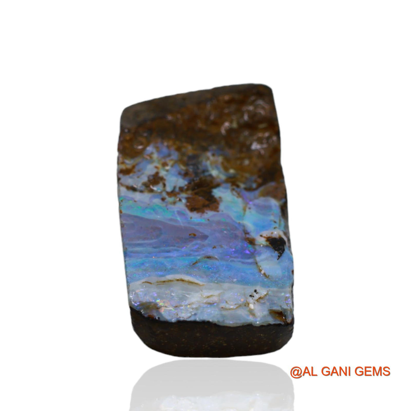 Natural Untreated Boulder Opal Loose Gemstone Fancy Druzy From Australia 26.45 Cts 25x14x7 mm BO-8