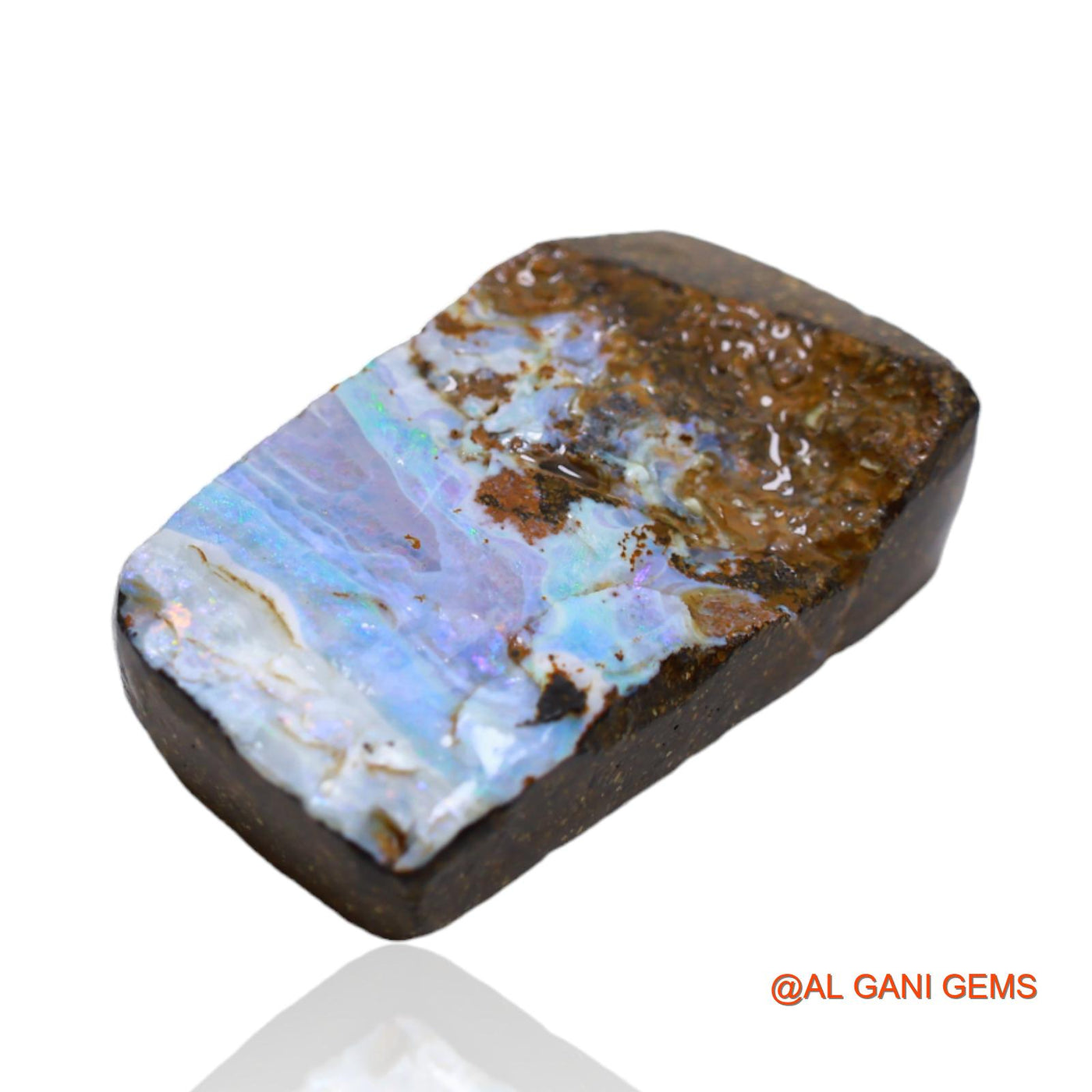 Natural Untreated Boulder Opal Loose Gemstone Fancy Druzy From Australia 26.45 Cts 25x14x7 mm BO-8