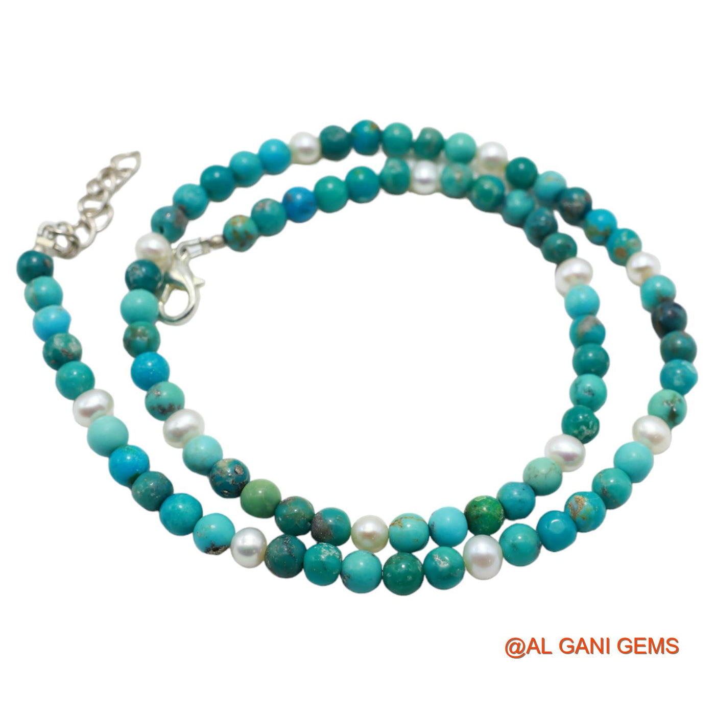 Rondelle Smooth December Turquoise Bead Boho Wedding Statement Necklace BT-15