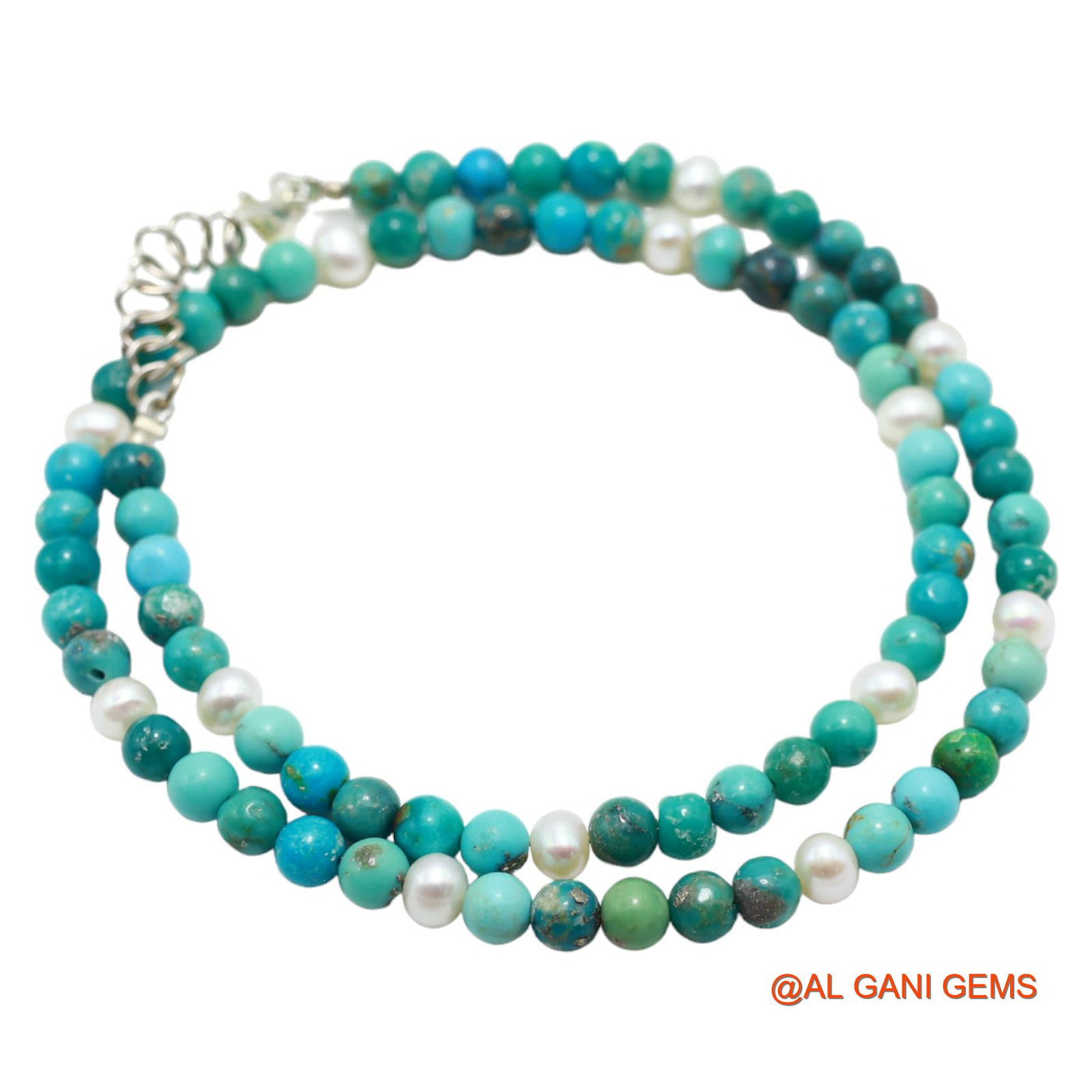 Rondelle Smooth December Turquoise Bead Boho Wedding Statement Necklace BT-15