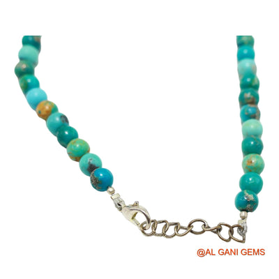 Smooth 7 TO 6 MM Turquoise Bead Rondelle Dainty December Mother Necklace BT-160