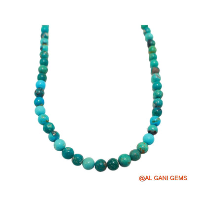 Smooth 7 TO 6 MM Turquoise Bead Rondelle Dainty December Mother Necklace BT-160