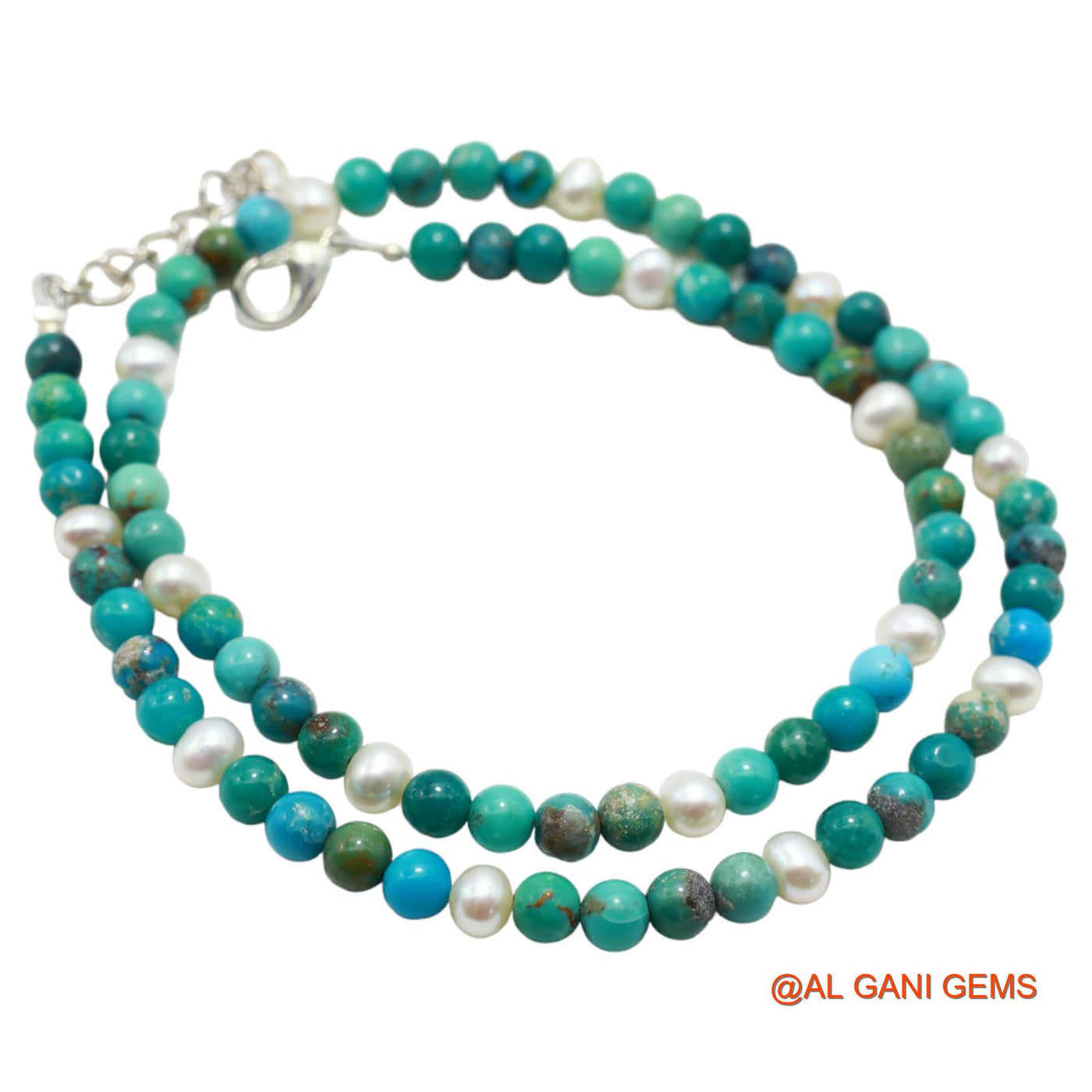 Rondelle Smooth Blue 5X4 MM Turquoise Bead Dainty December Boho Necklace BT-16