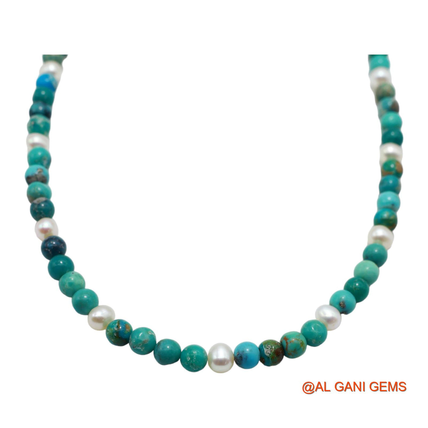 Rondelle Smooth Blue 5X4 MM Turquoise Bead Dainty December Boho Necklace BT-16