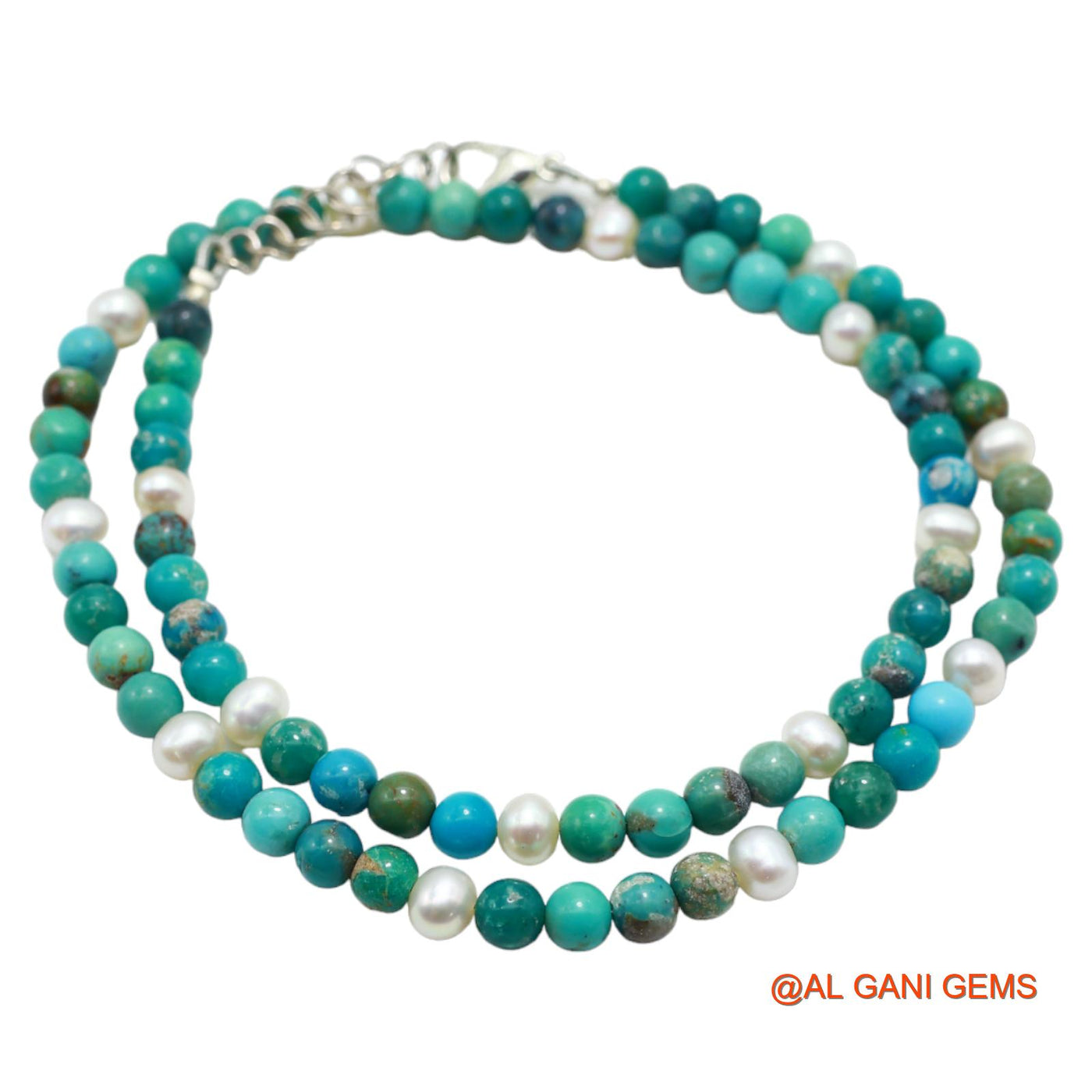 Rondelle Smooth Blue 5X4 MM Turquoise Bead Dainty December Boho Necklace BT-16