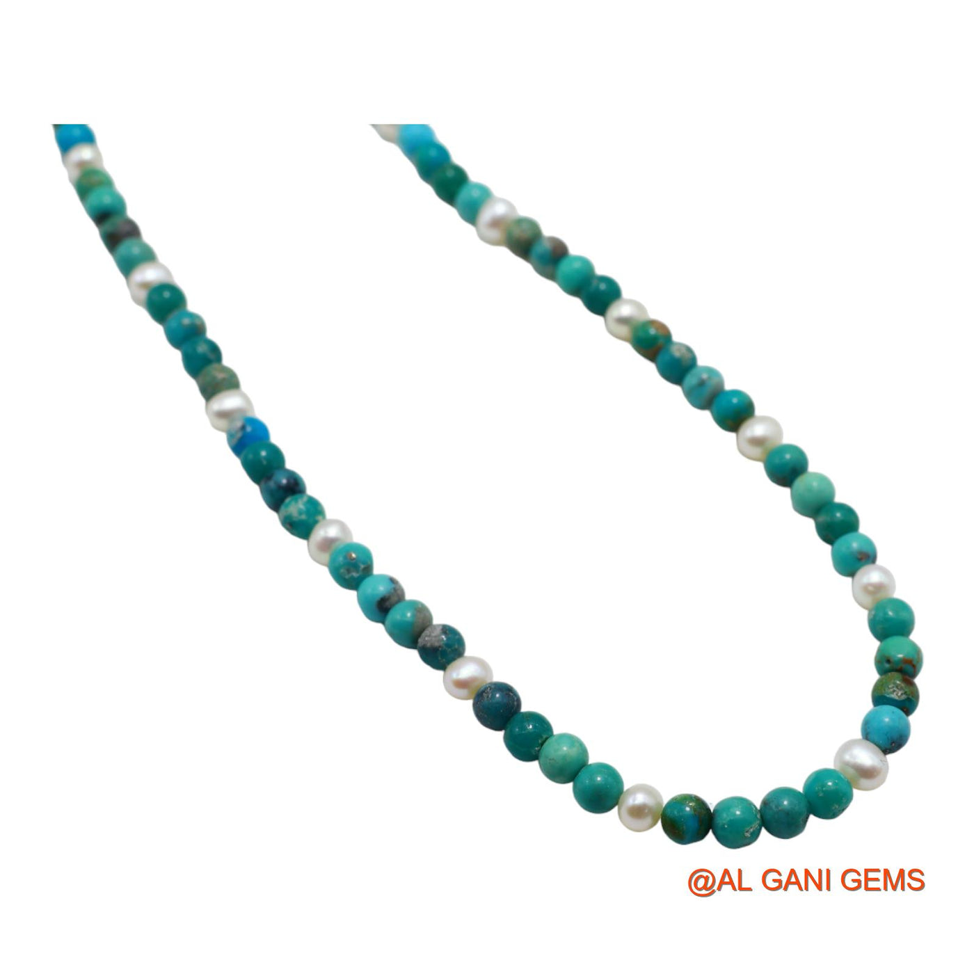 Rondelle Smooth Blue 5X4 MM Turquoise Bead Dainty December Boho Necklace BT-16