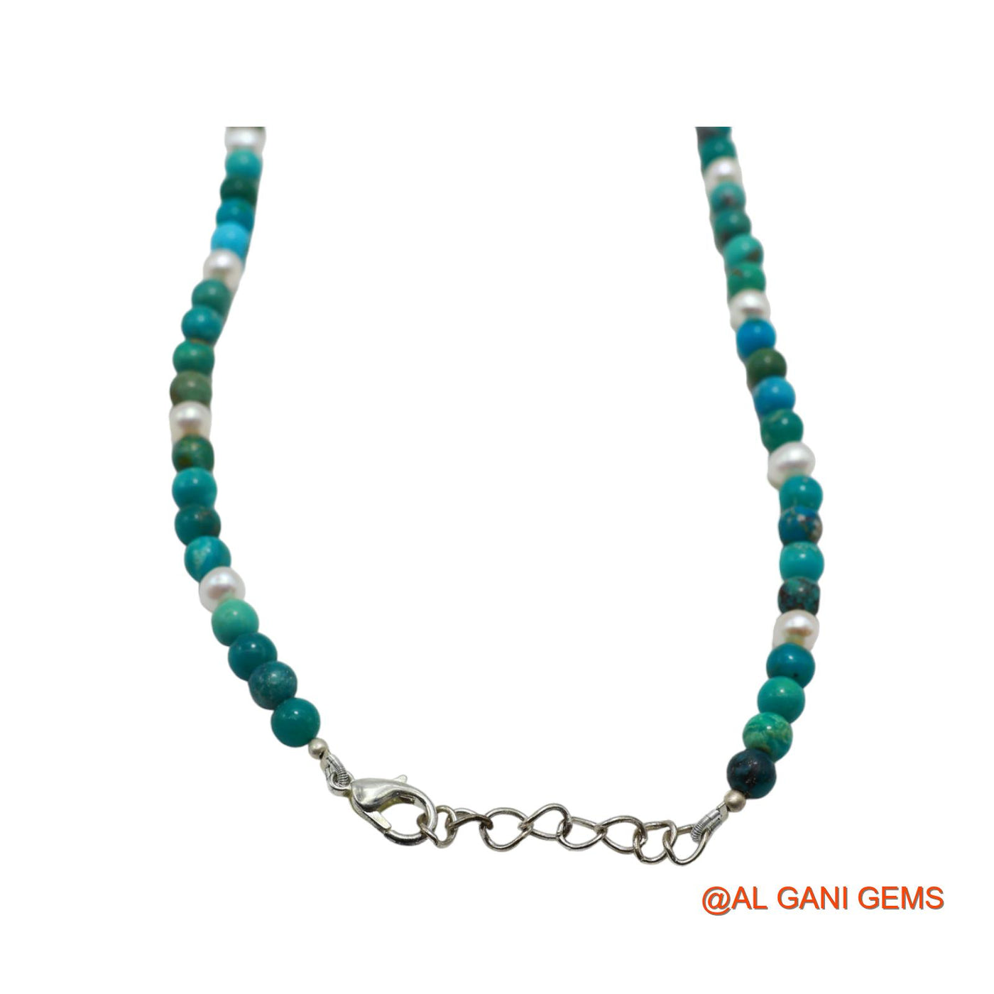 Rondelle Smooth Blue 5X4 MM Turquoise Bead Dainty December Boho Necklace BT-16