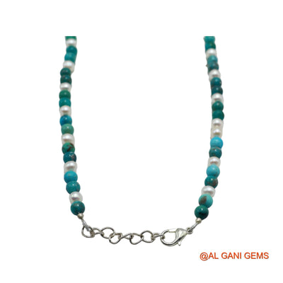 Smooth 5X4 MM Turquoise Bead Rondelle Dainty December Celestial Necklace BT-17