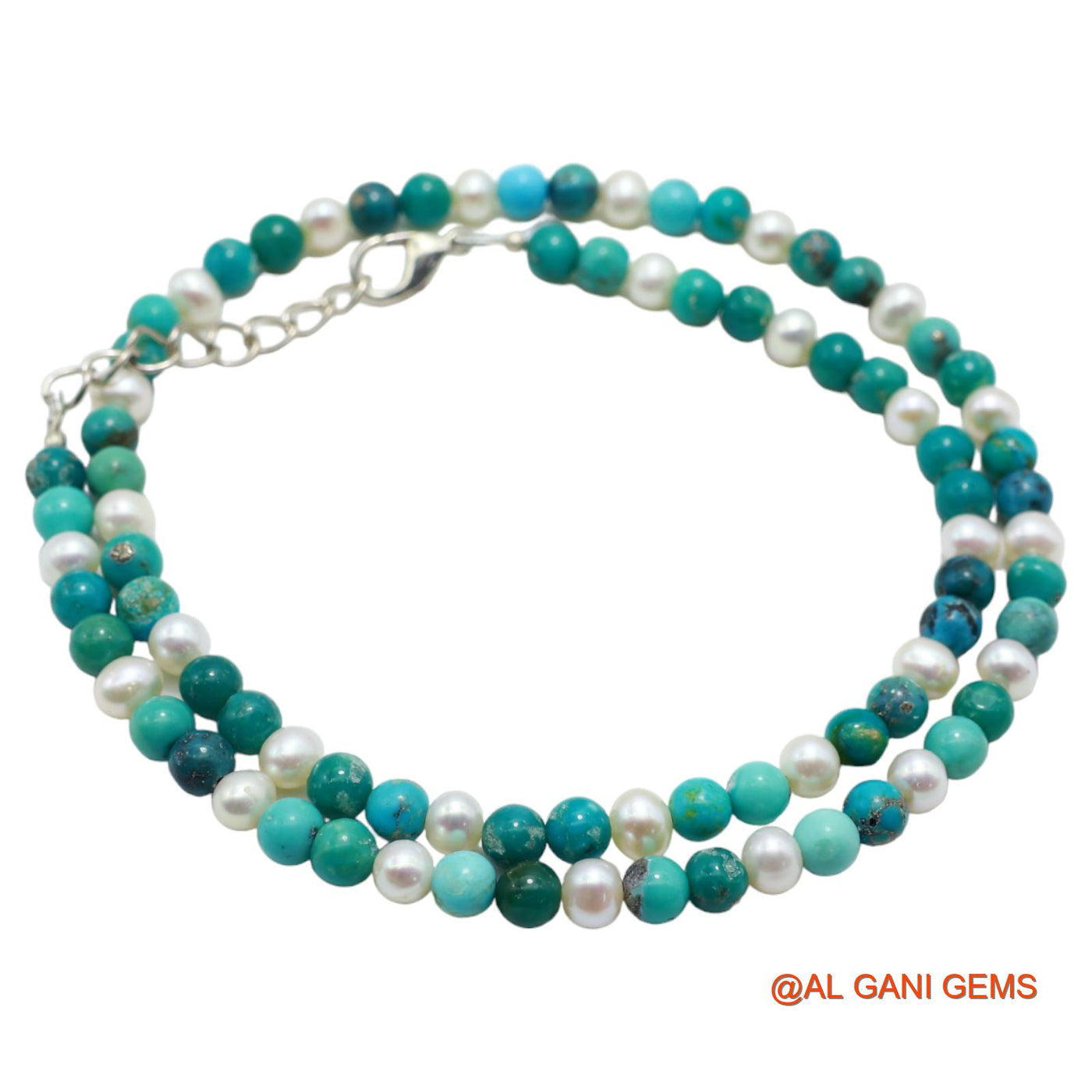 Smooth Blue Turquoise Beads Rondelle Strength December Artisan Bracelet BT-18