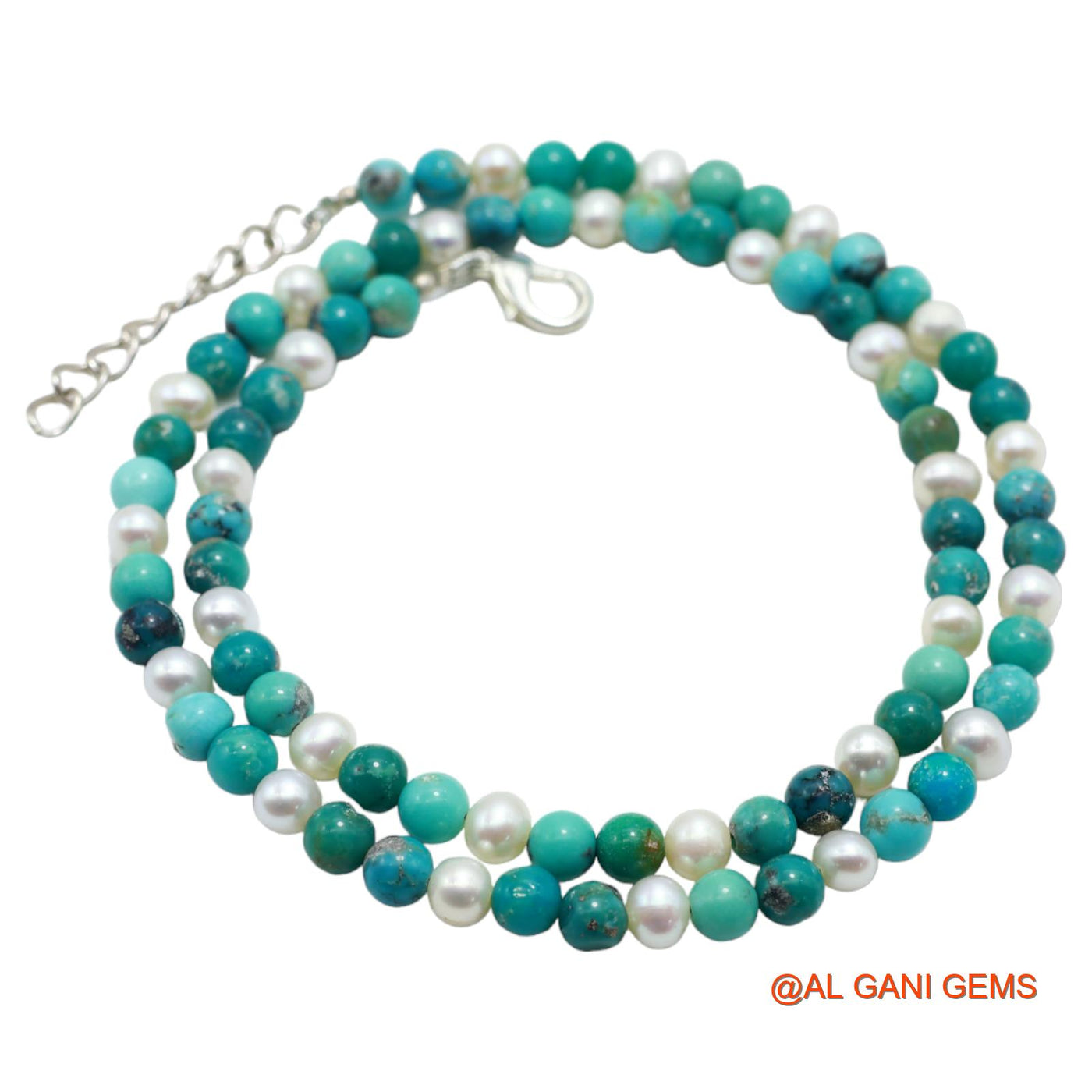 Rondelle Smooth December Sky Blue Turquoise Bead Boho Birthday Necklace BT-19