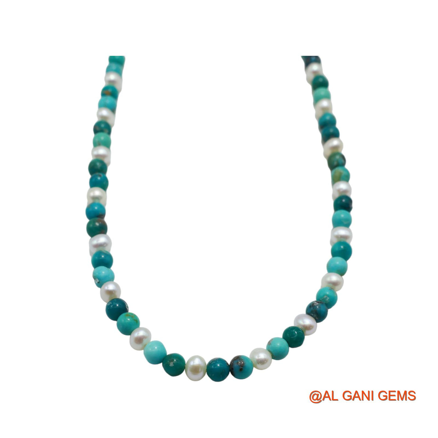 Rondelle Smooth December Sky Blue Turquoise Bead Boho Birthday Necklace BT-19