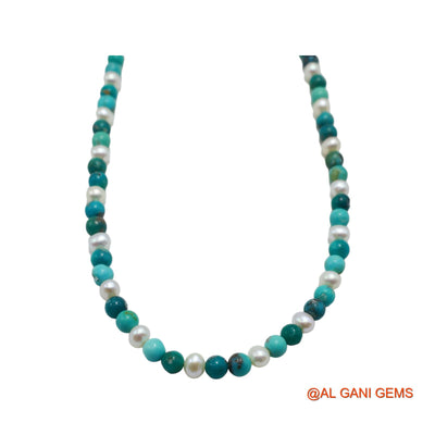 Rondelle Smooth December Sky Blue Turquoise Bead Boho Birthday Necklace BT-19