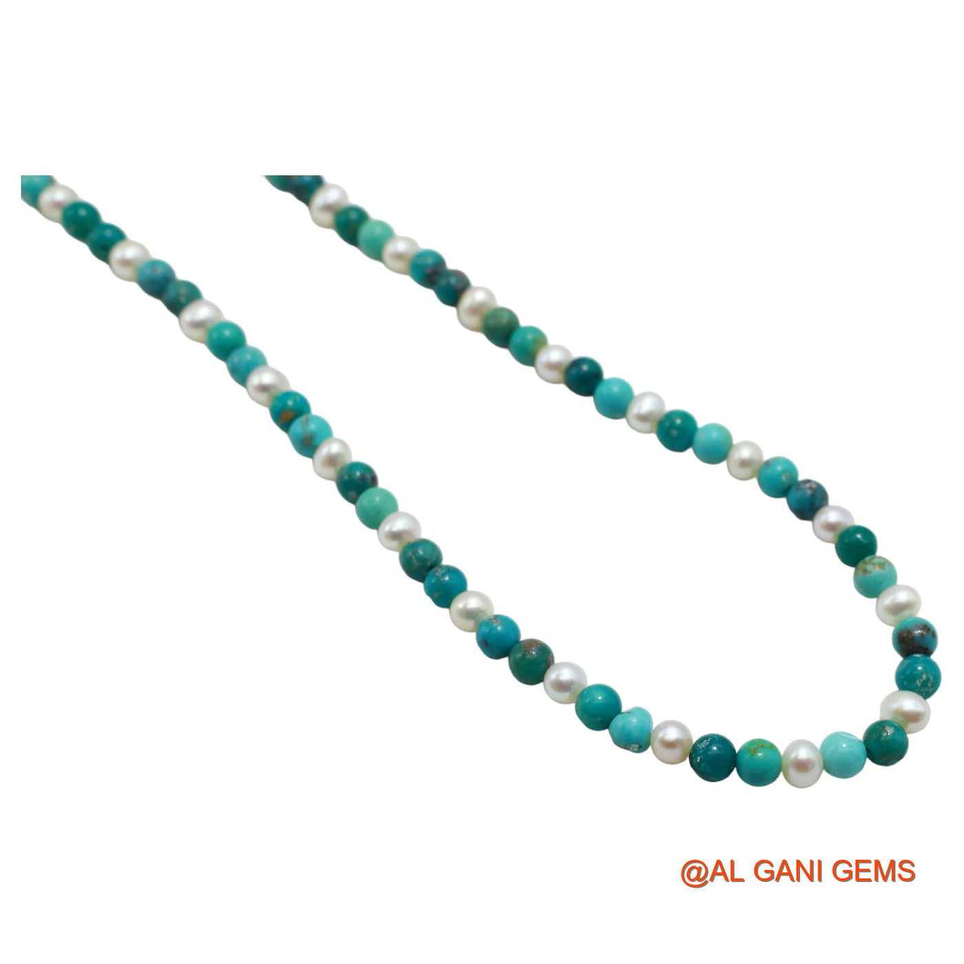 Rondelle Smooth December Sky Blue Turquoise Bead Boho Birthday Necklace BT-19