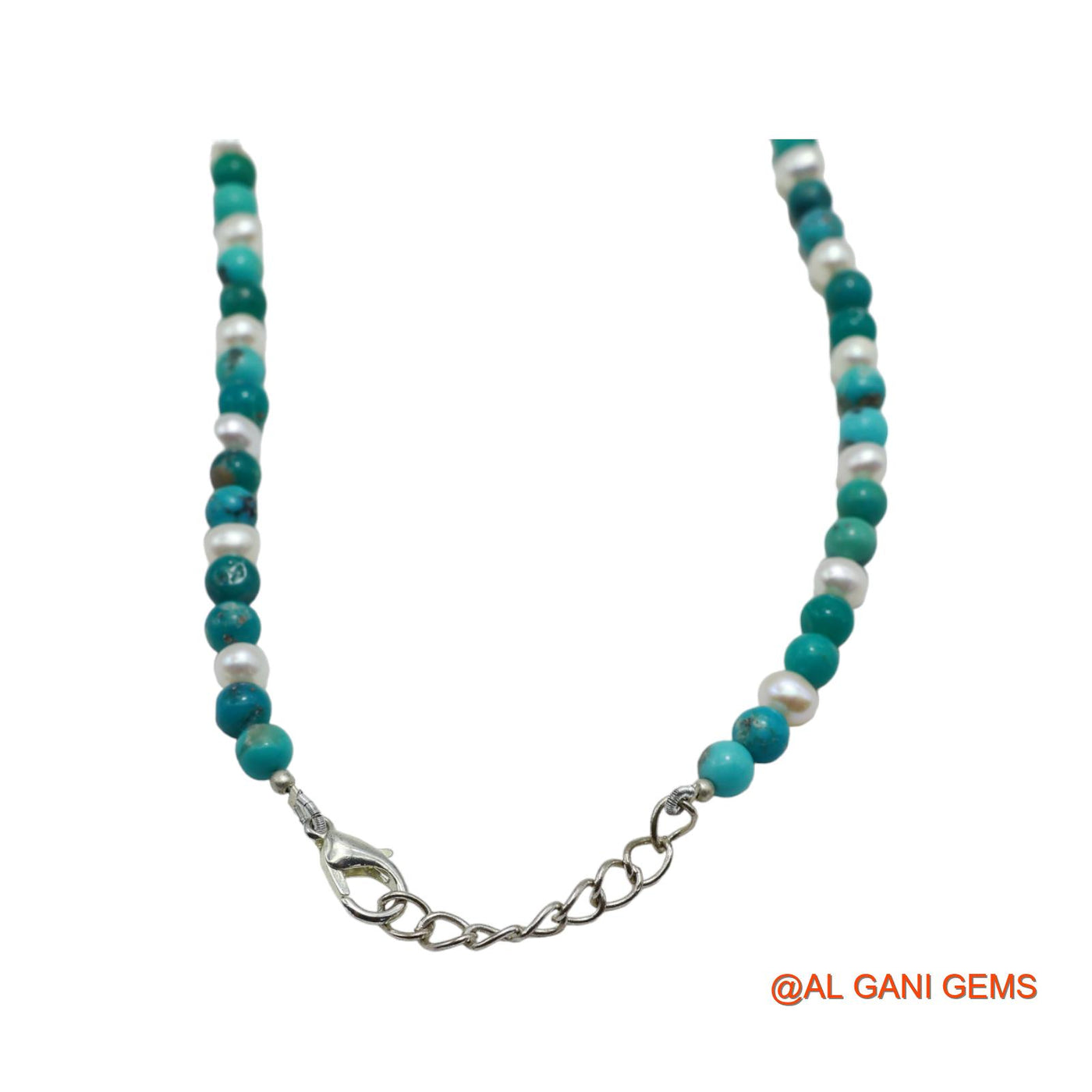 Rondelle Smooth December Sky Blue Turquoise Bead Boho Birthday Necklace BT-19