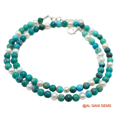 Smooth Sky Blue 5X4 MM Turquoise Beads Rondelle Dainty December Necklace BT-20