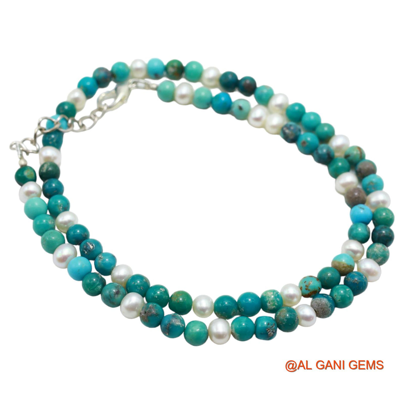 Smooth Sky Blue 5X4 MM Turquoise Beads Rondelle Dainty December Necklace BT-20