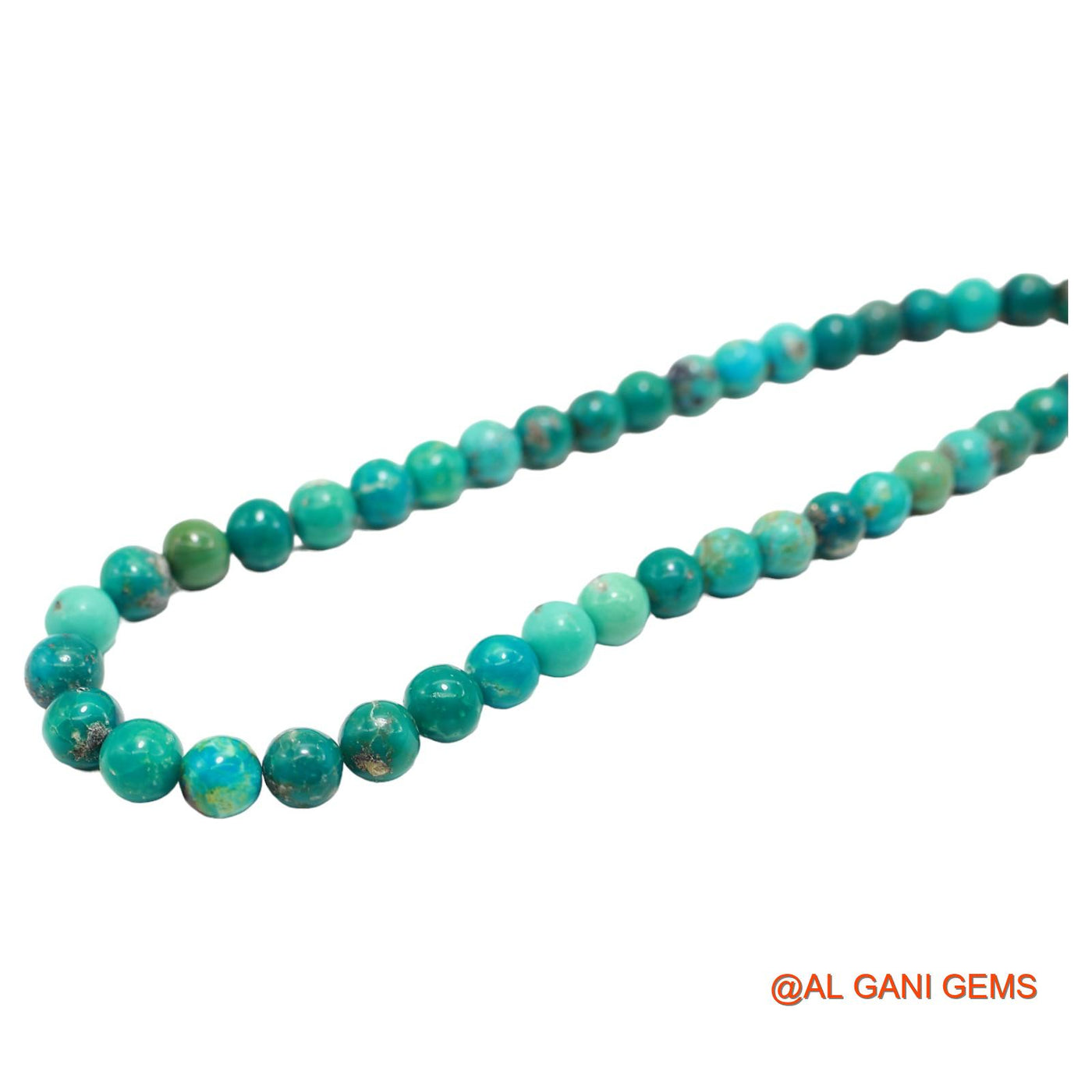 Rondelle Smooth Blue 8 TO 9 MM Turquoise Beaded Boho December Necklace BT-211