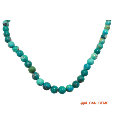 Rondelle Smooth Blue 8 TO 9 MM Turquoise Beaded Boho December Necklace BT-211