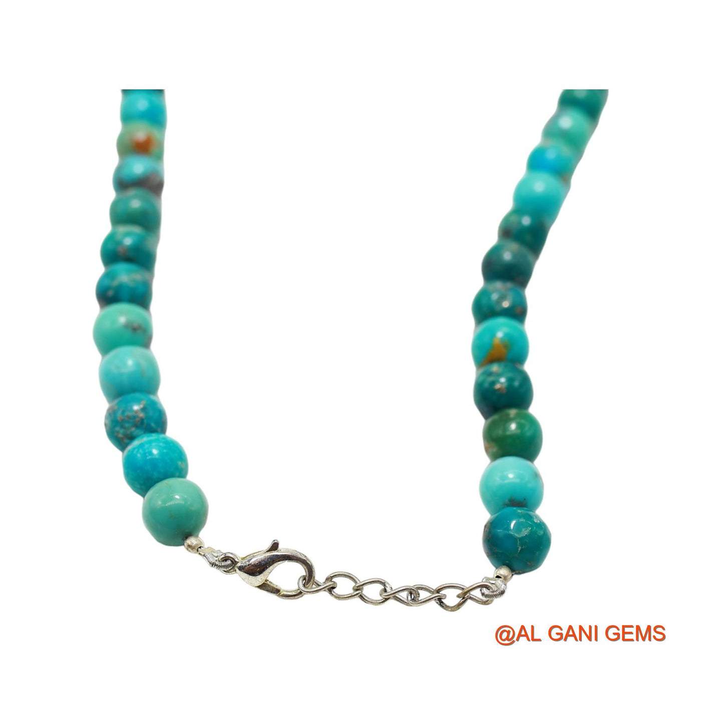 Rondelle Smooth Blue 8 TO 9 MM Turquoise Beaded Boho December Necklace BT-211