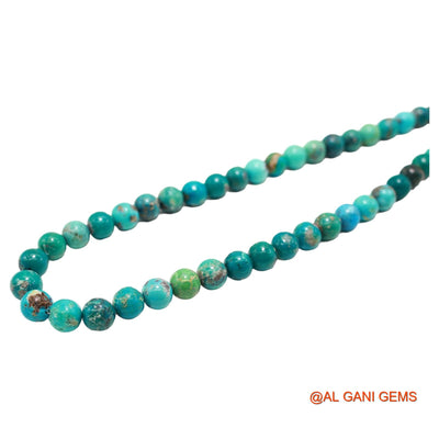 Rondelle Smooth December 8 TO 9 MM Turquoise Beaded Art Deco Necklace BT-212
