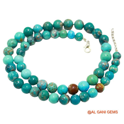 Smooth Turquoise Beads Rondelle Dainty December Handmade Boho Necklace BT-213