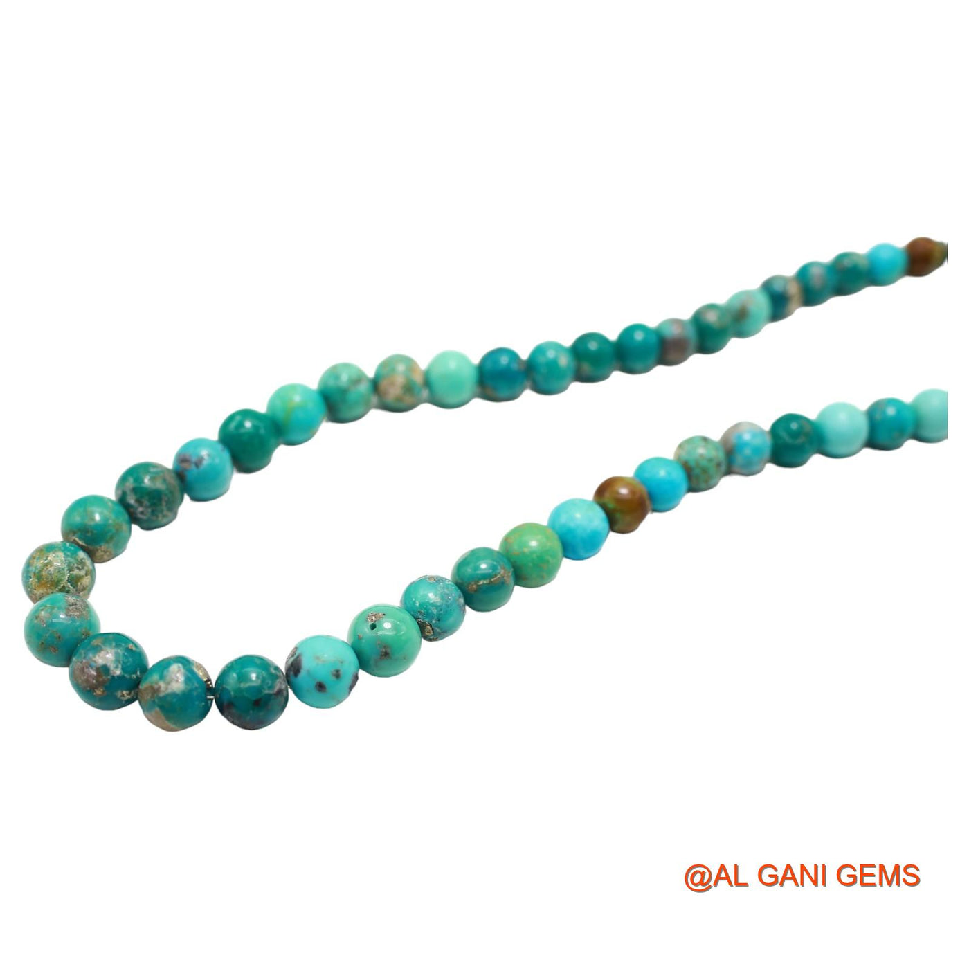Smooth Turquoise Beads Rondelle Dainty December Handmade Boho Necklace BT-213