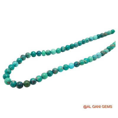 Rondelle Smooth Blue Turquoise Beaded Dainty December Artisan Necklace BT-214