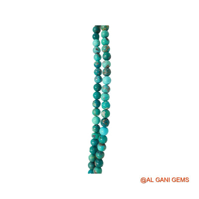 Rondelle Smooth Blue Turquoise Beaded Dainty December Artisan Necklace BT-214