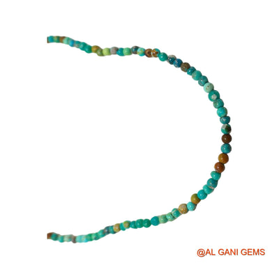 Rondelle Smooth December Sky Blue Turquoise Beads Dainty Boho Necklace BT-215