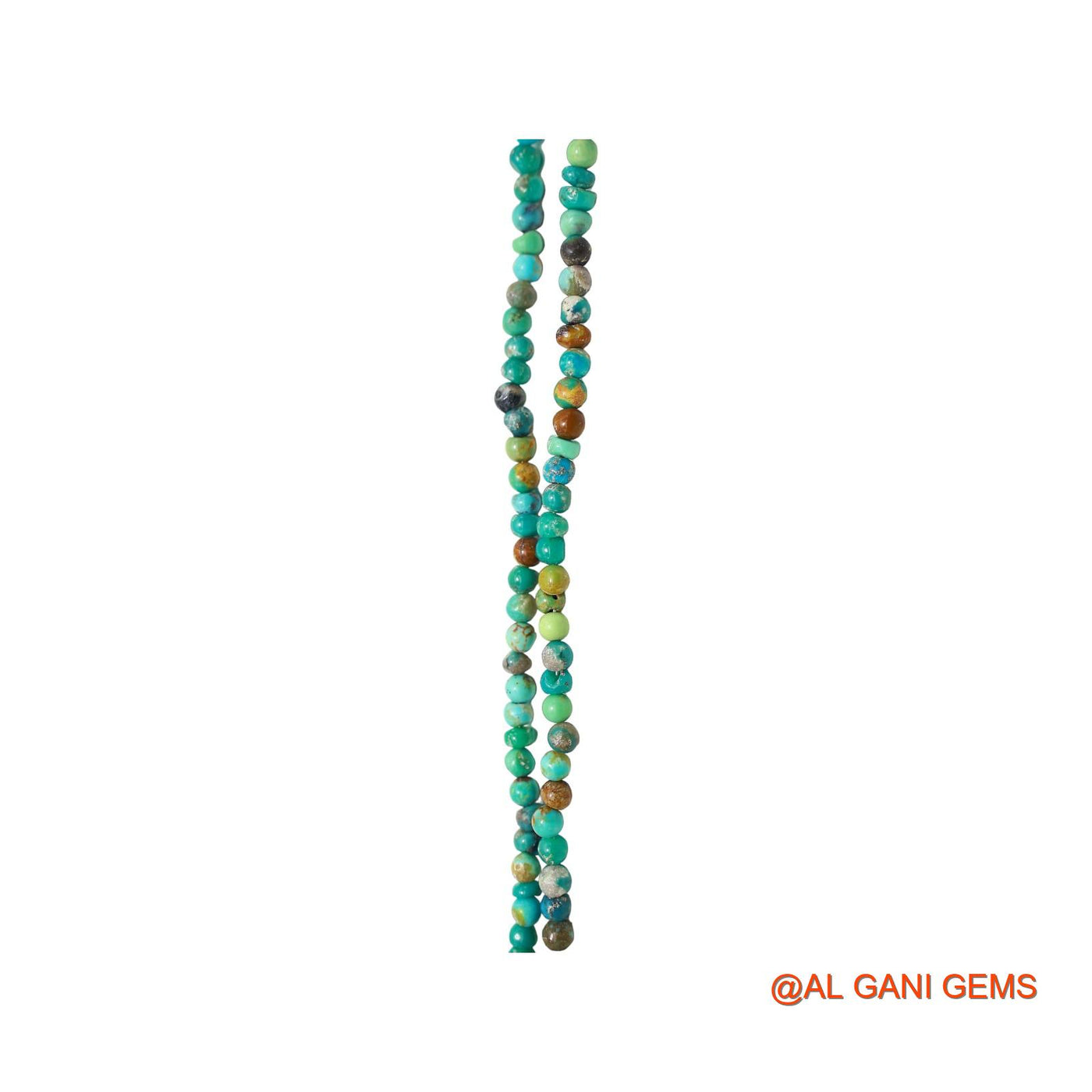 Rondelle Smooth December Sky Blue Turquoise Beads Dainty Boho Necklace BT-215