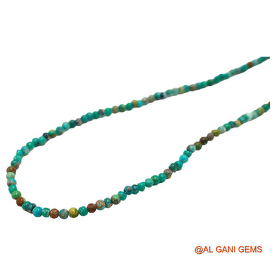 Rondelle Smooth December Turquoise Bead Art Deco Dainty Antique Necklace BT-216
