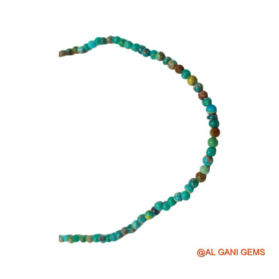 Rondelle Smooth December Turquoise Bead Art Deco Dainty Antique Necklace BT-216