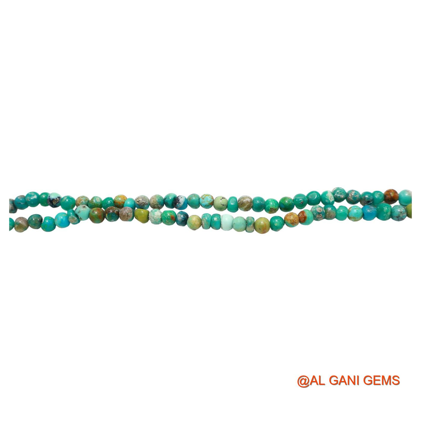 Rondelle Smooth December Turquoise Bead Art Deco Dainty Antique Necklace BT-216