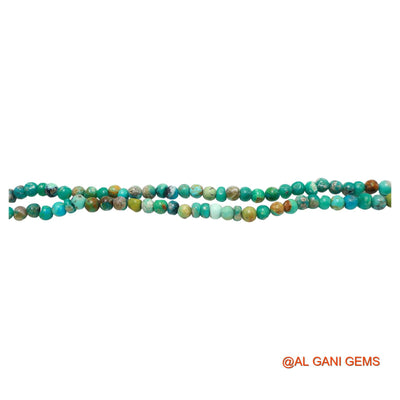 Rondelle Smooth December Turquoise Bead Art Deco Dainty Antique Necklace BT-216